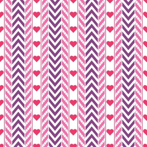 Chevron, Ribbons, Hearts and Vertical Lines Pattern