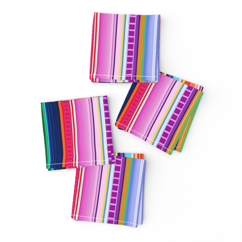 Multicolor Mexican Serape Inspired Stripe Fabric (Smaller Scale)  