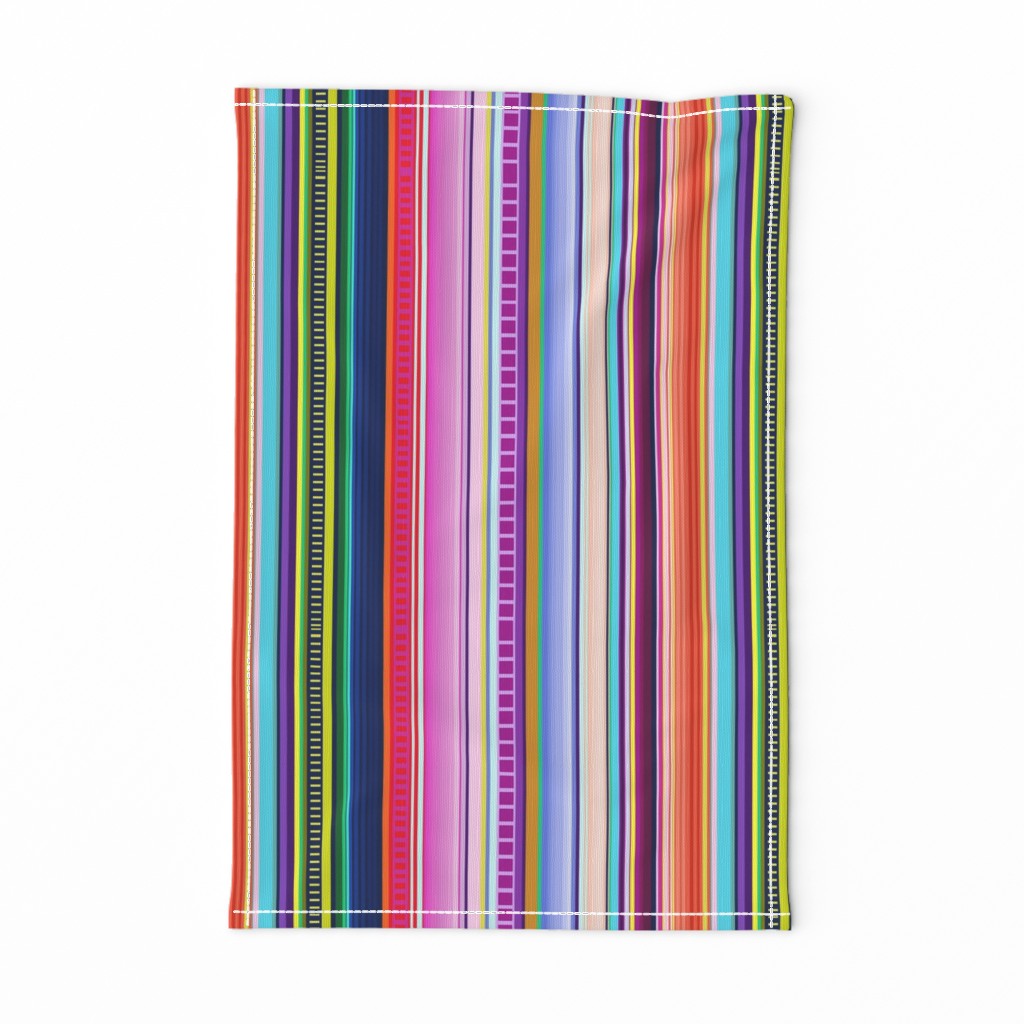 Multicolor Mexican Serape Inspired Stripe Fabric (Smaller Scale)  