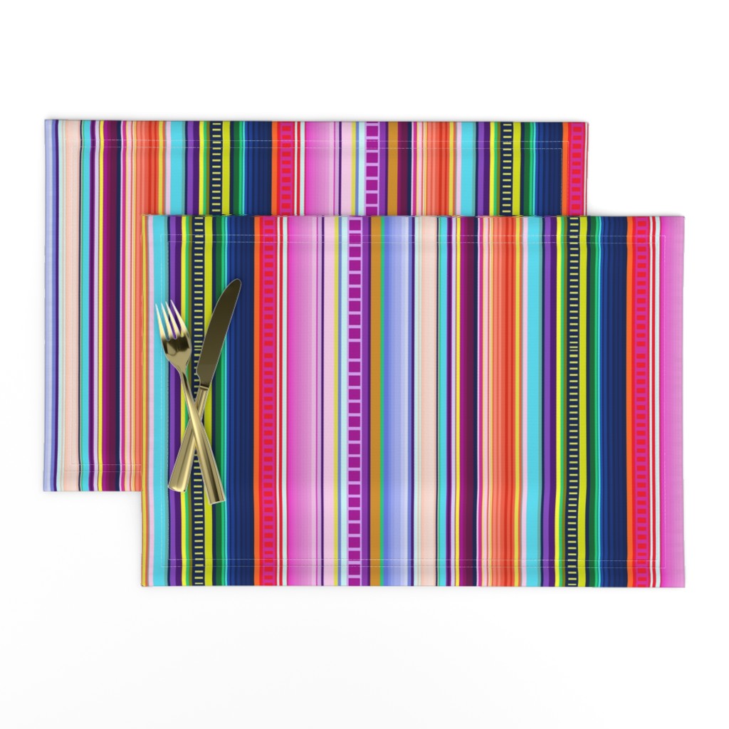 Multicolor Mexican Serape Inspired Stripe Fabric (Smaller Scale)  