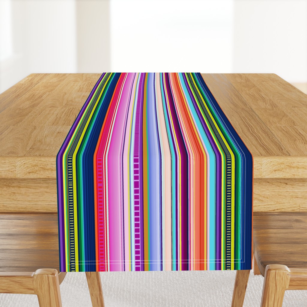 Multicolor Mexican Serape Inspired Stripe Fabric (Smaller Scale)  