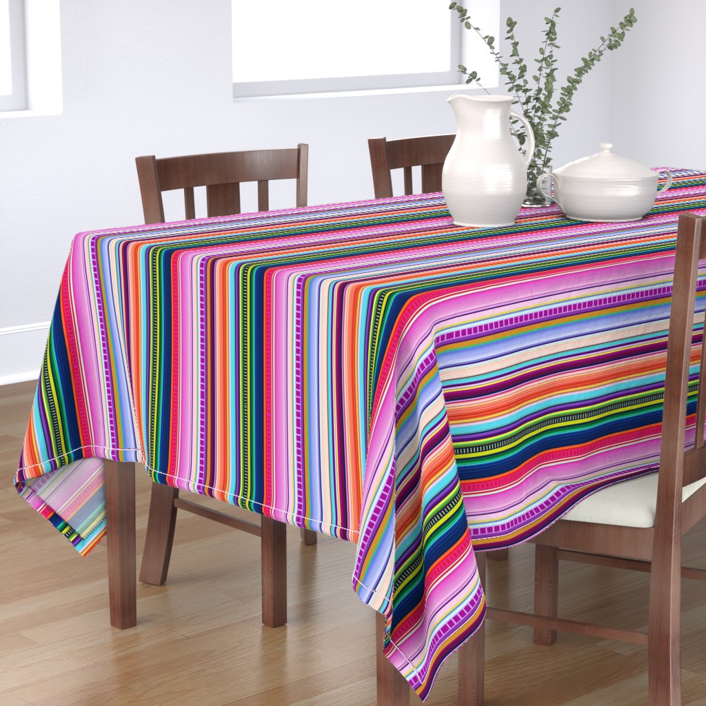 Multicolor Mexican Rectangular Tablecloth | Spoonflower