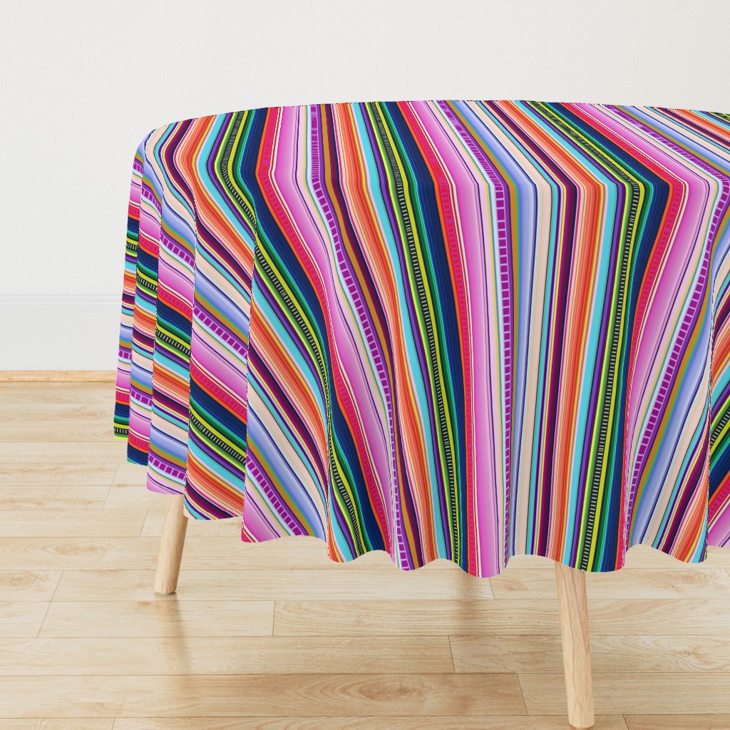 Multicolor Mexican Serape Inspired Stripe Fabric (Smaller Scale)  