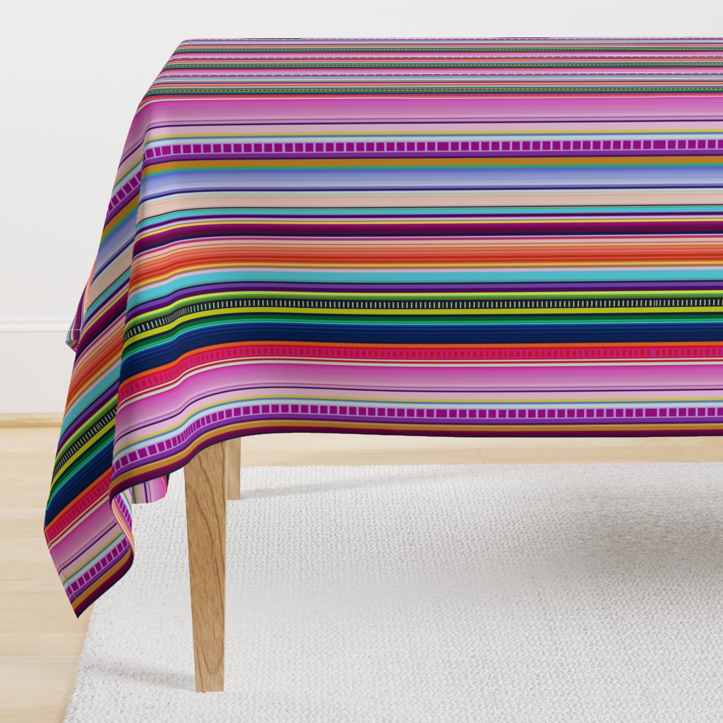 Multicolor Mexican Serape Inspired Stripe Fabric (Smaller Scale)  