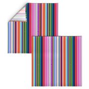 Multicolor Mexican Serape Inspired Stripe Fabric (Smaller Scale)  