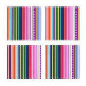 Multicolor Mexican Serape Inspired Stripe Fabric (Smaller Scale)  