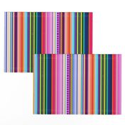 Multicolor Mexican Serape Inspired Stripe Fabric (Smaller Scale)  