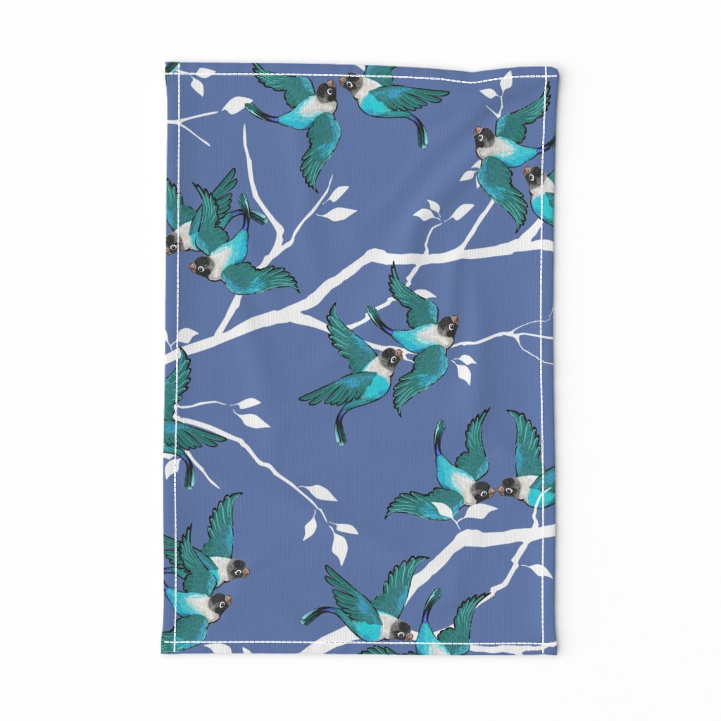 Lovebirds - Love in the Air | Teal-White-Lilac