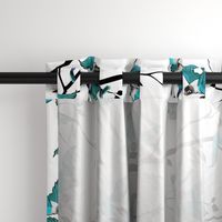 Lovebirds - Love in the Air | Teal-White-Black