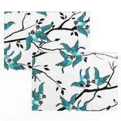 Lovebirds - Love in the Air | Teal-White-Black