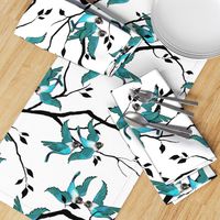 Lovebirds - Love in the Air | Teal-White-Black