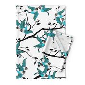 Lovebirds - Love in the Air | Teal-White-Black