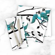 Lovebirds - Love in the Air | Teal-White-Black