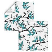 Lovebirds - Love in the Air | Teal-White-Black