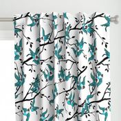 Lovebirds - Love in the Air | Teal-White-Black