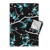 Lovebirds - Love in the Air | Teal-White-Black