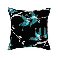 Lovebirds - Love in the Air | Teal-White-Black