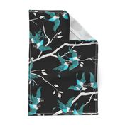 Lovebirds - Love in the Air | Teal-White-Black