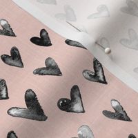 4" Watercolor Hearts // Blush Linen