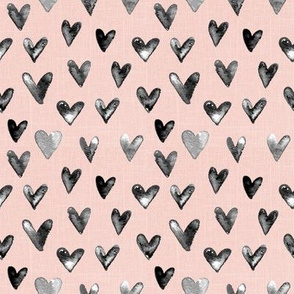 4" Watercolor Hearts // Blush Linen