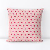 8" Pink Watercolor Hearts // Pale Blush Linen - Valentine's Day