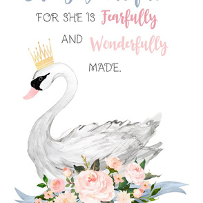 21"x36" She is Beautiful Swan Quote
