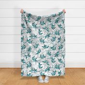 Lovebirds - Love in the Air | Teal-White-Gray
