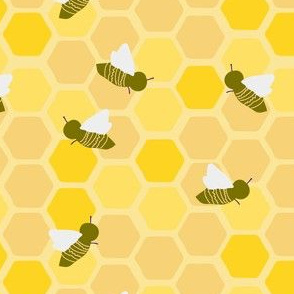 Honeycomb-Bees-SPOONFLOWER