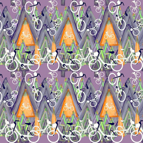 Biking Mtn Forest purple and orange