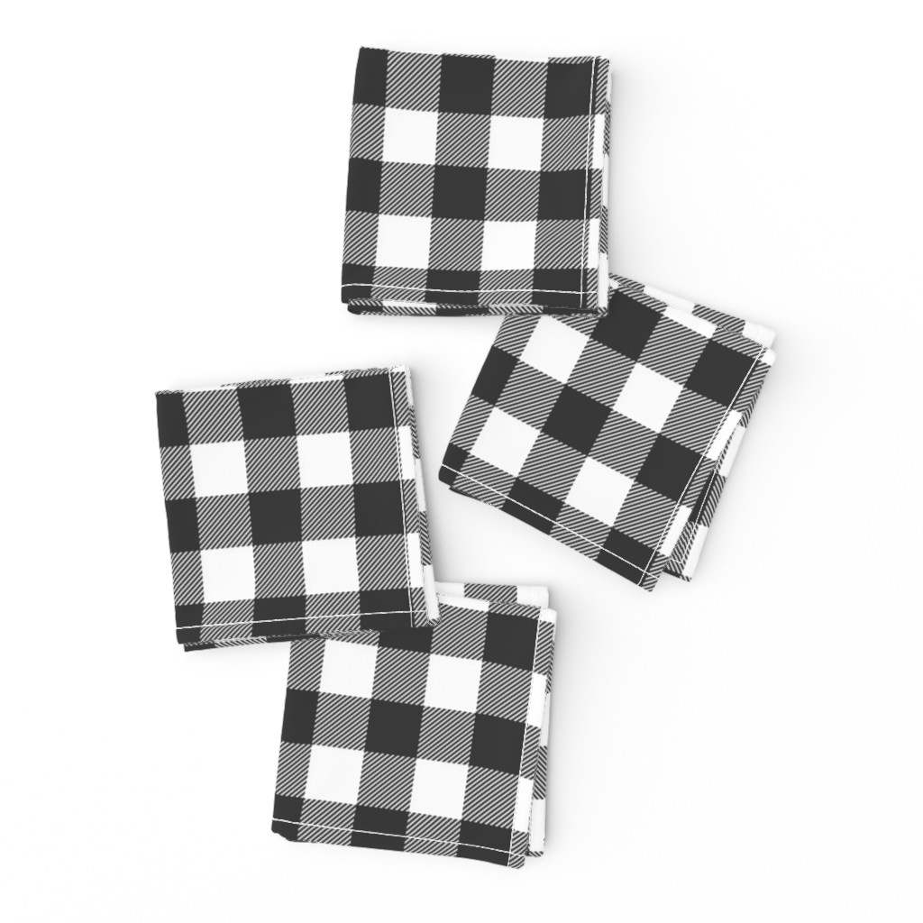 buffalo plaid (soft black) farm life wholecloth coordinate - light sage green tan C18BS