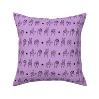 LOVE - sign language fabric - purple
