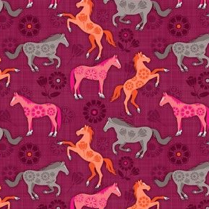 Floral Fillies - Magenta - Client Requested Scale