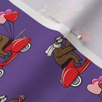 Scooter Sloths  - Valentine's Day - Purple