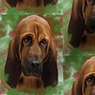 bloodhound portrait for fabric