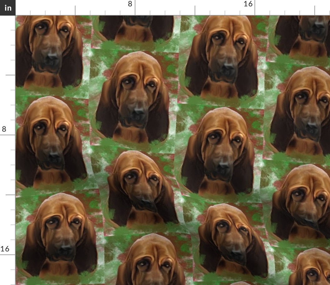 bloodhound portrait for fabric