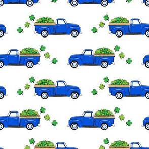 Vintage Truck with Shamrocks - St Patrick's Day - Blue