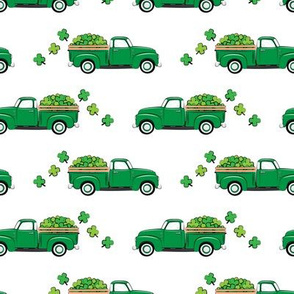 Vintage Truck with Shamrocks - St Patrick's Day - Green