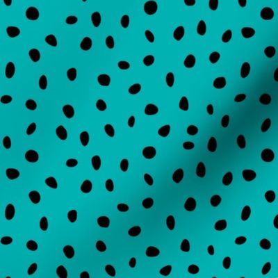 dalmation dots black on teal