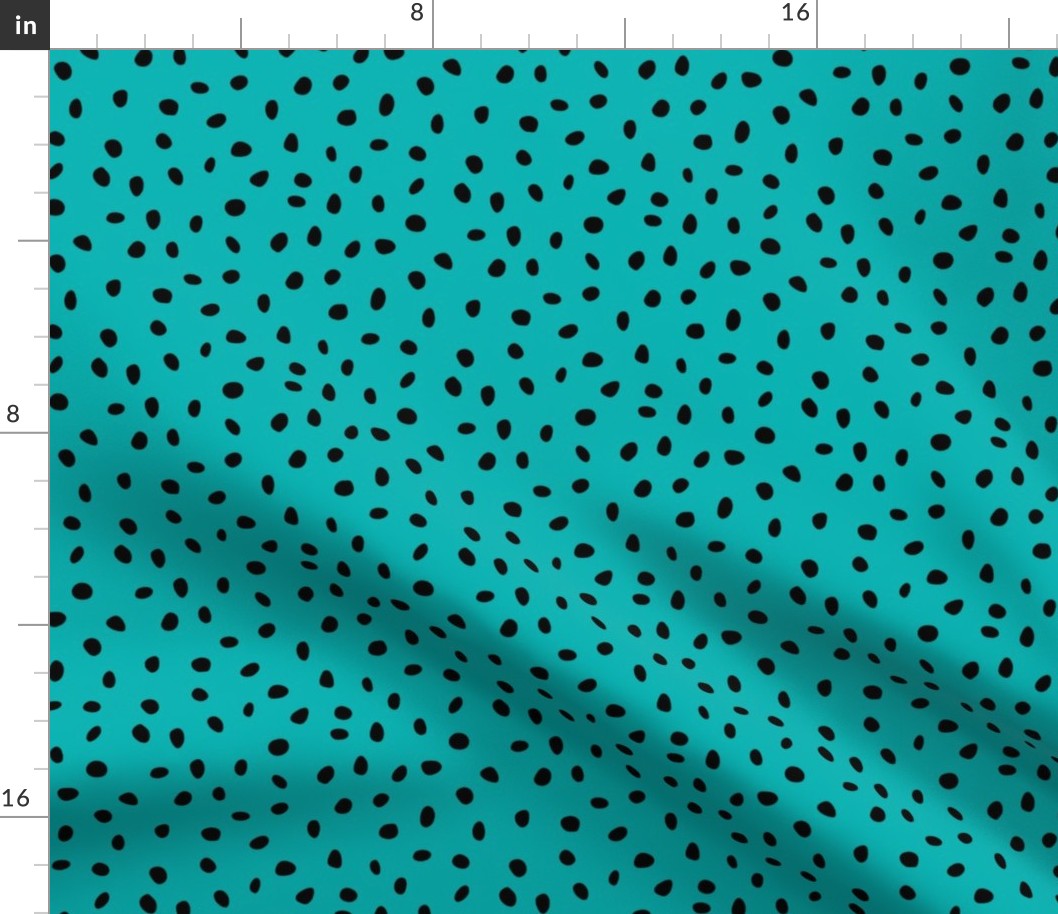 dalmation dots black on teal