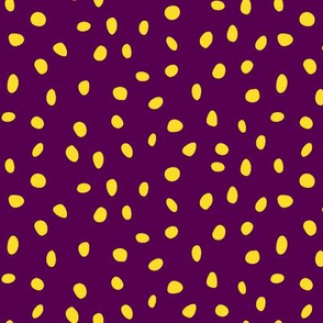 dalmation dots gold on purple