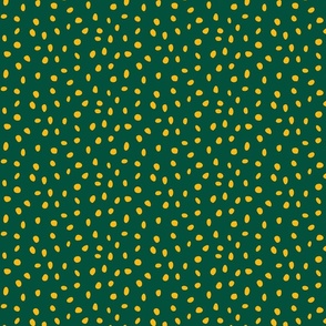 dalmation dots gold on green