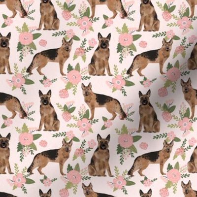 SMALL - german shepherd pet quilt d dog fabric collection floral