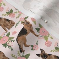 SMALL - german shepherd pet quilt d dog fabric collection floral