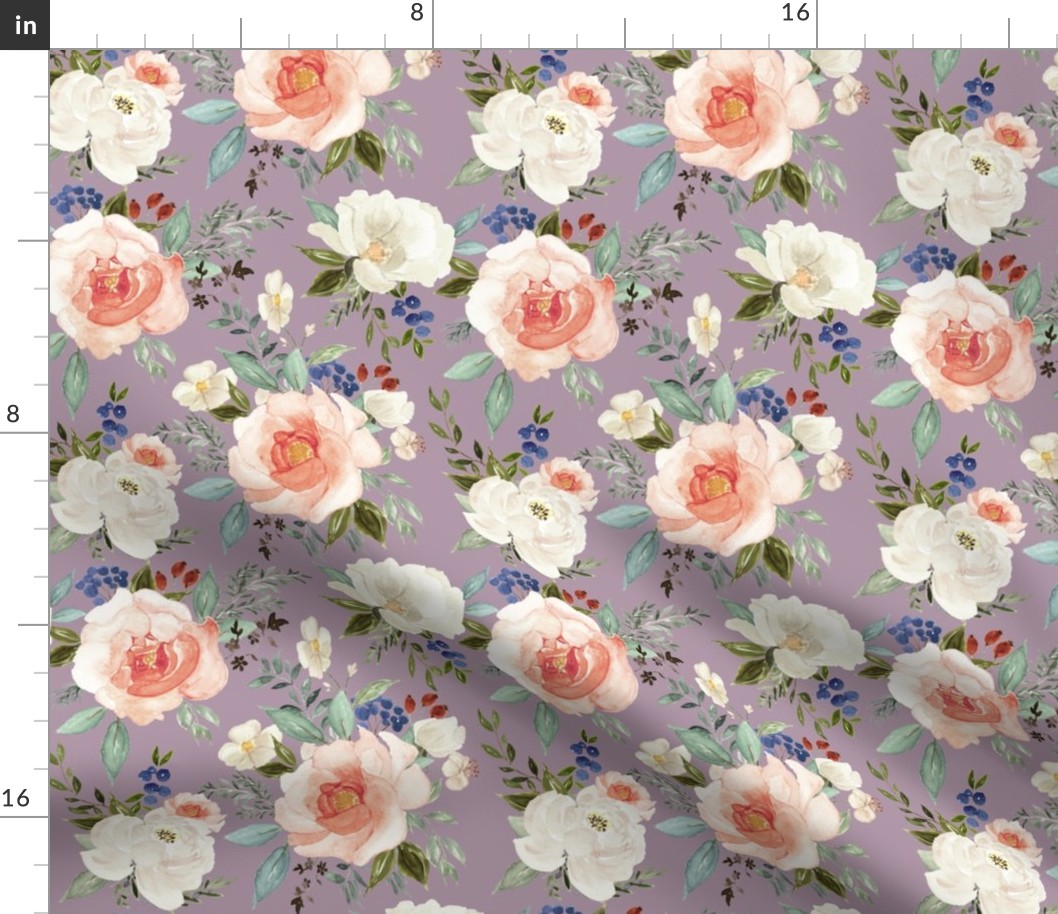 8" Sweet Spring Florals // Dusty Lavender