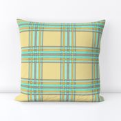 Aqua Plaid on Yellow