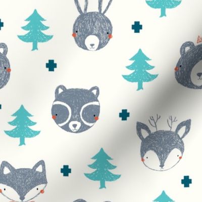 woodland friends // deer // raccoon // fox // bear // rabbit