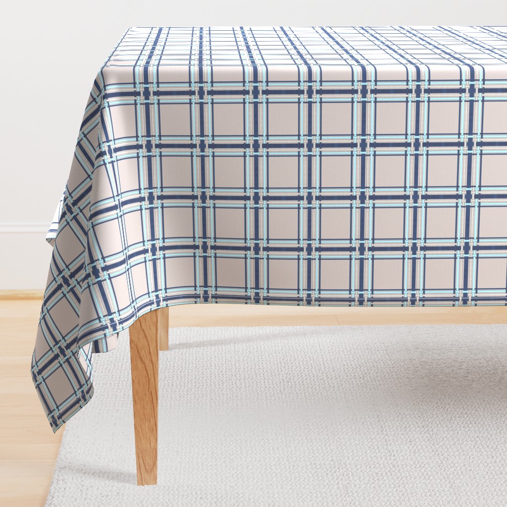 Sapphire Blue and Silver mini plaid on gray final