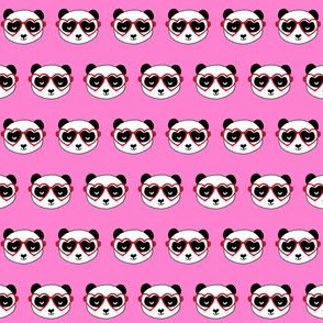 1" panda valentines day panda pattern fabric - panda fabric, valentines day panda - bubblegum pink