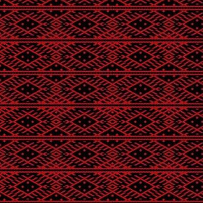 folk pattern red-black
