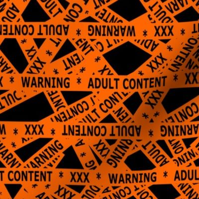 adult content tape orange and black